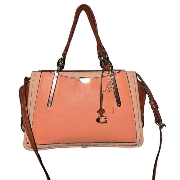 Coach Sunrise Multi Dreamer In Color-block Satchel Leather Bag. EUC - Picture 1 of 16